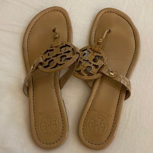 💛Tory Burch Miller Sandal Croc-Embossed - Tan💛 size 7